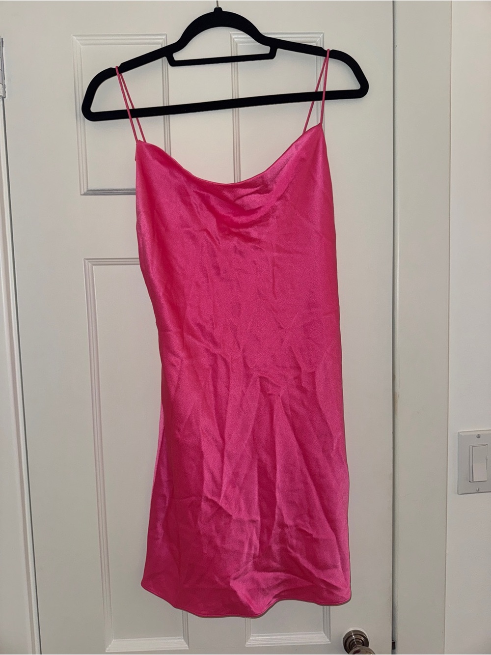 Alice and Olivia pink cowl neck mini dress